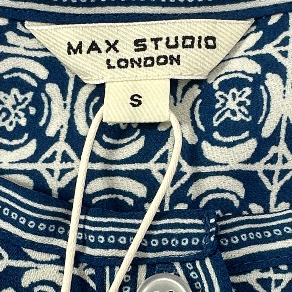 Max Studio Blue Geometric Long Sleeve Dress - Picture 7 of 11